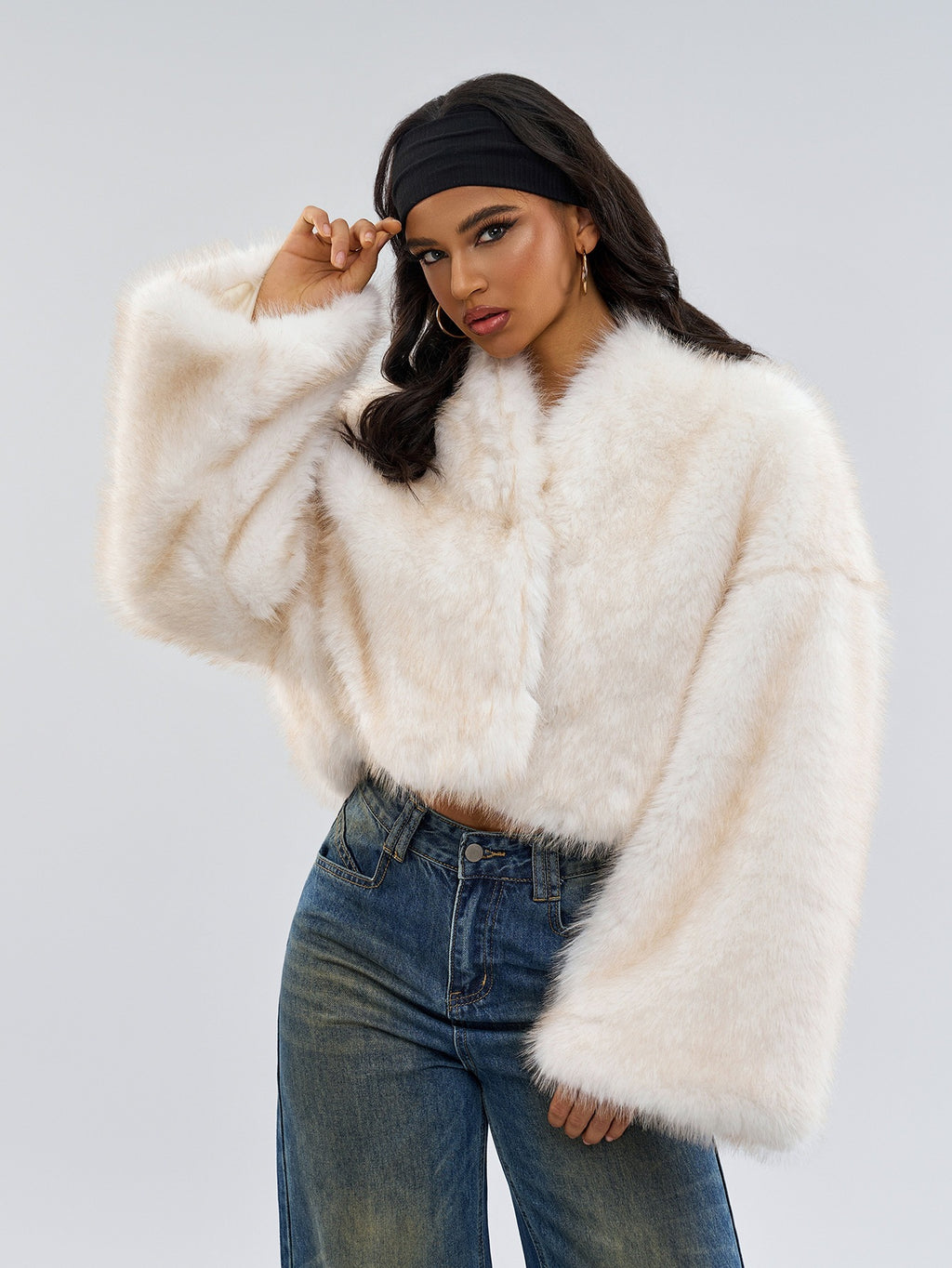 Faux Fur Jacket Cropped