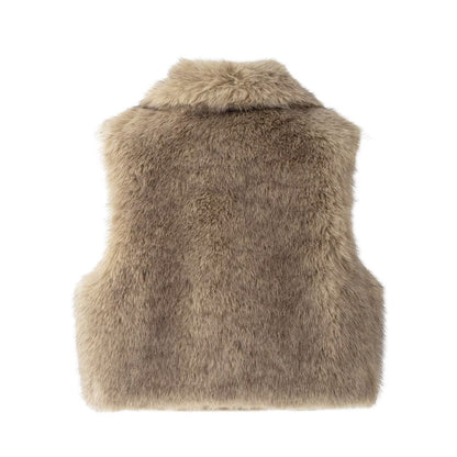 vest faux fur vest