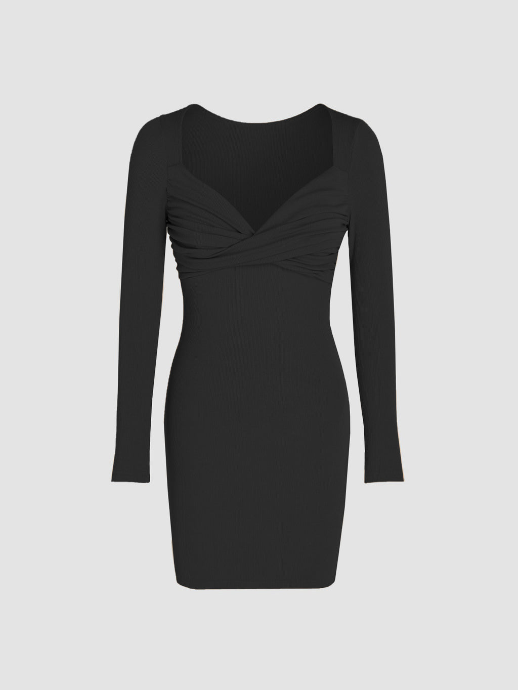 beverly black Square neck high-waisted short dress