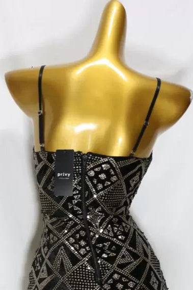 Sequin Suspenders mini Dress