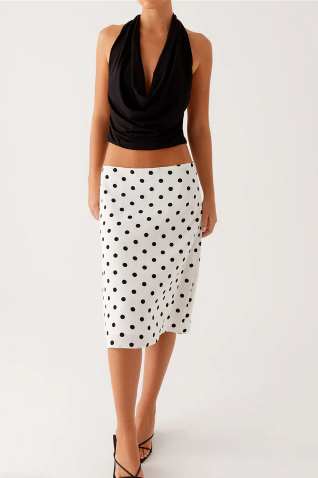 Polka Dots low-waisted long skirts