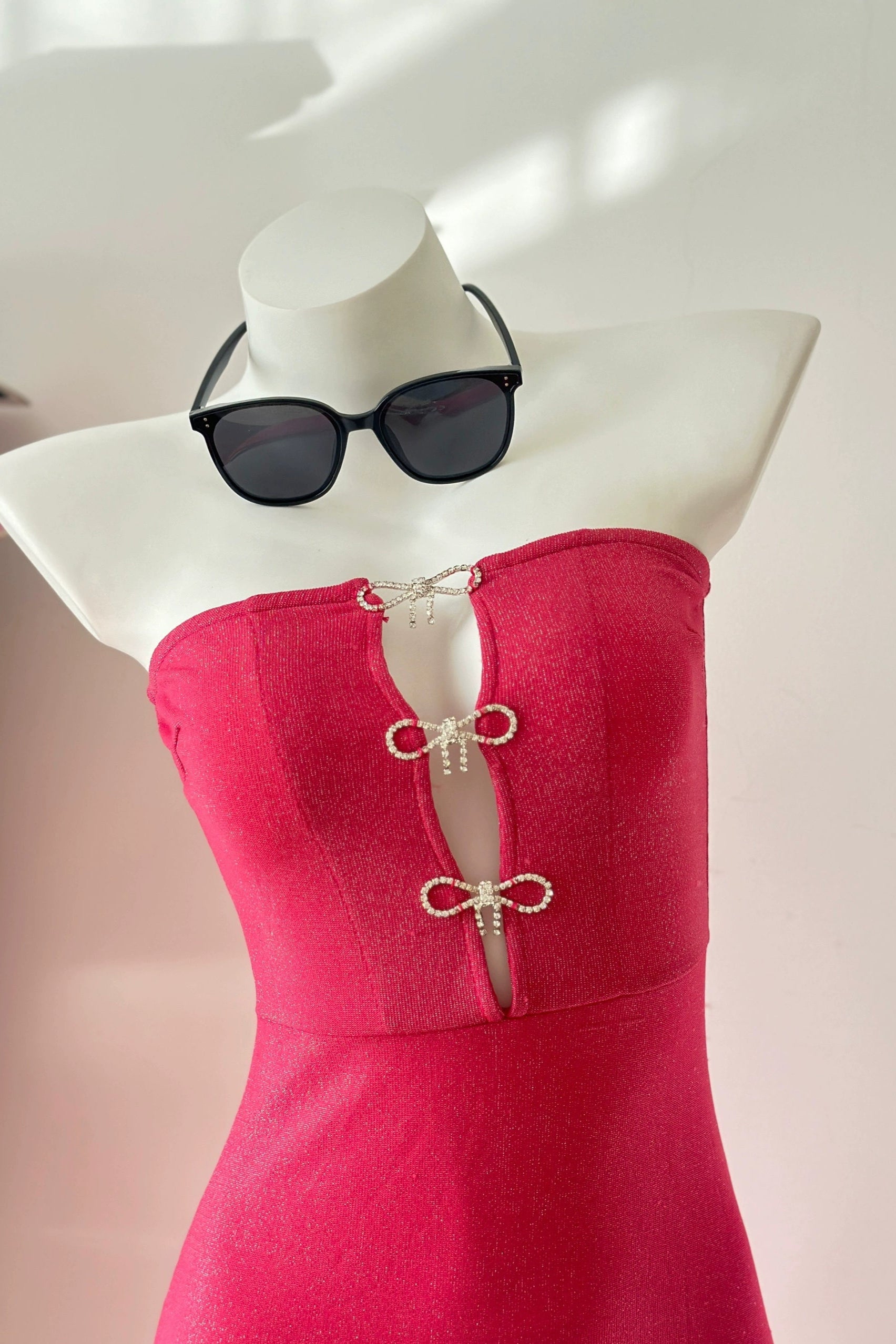 Bright Silk Baneau mini Dress