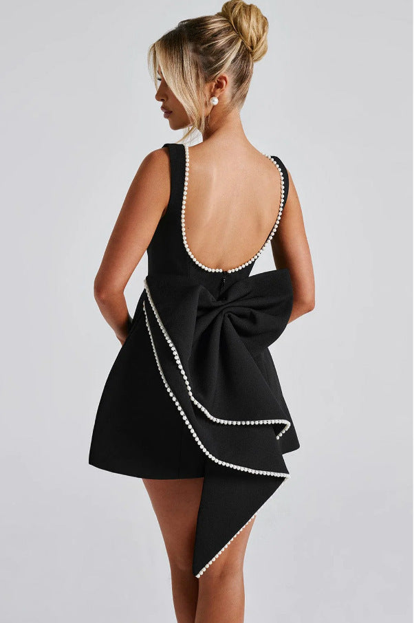 penny black Pearl bow short A-line mini dress