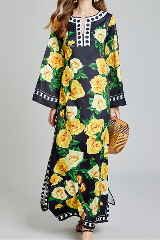 marcia Printed long robe dress