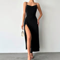balck Spaghetti strap midi dress
