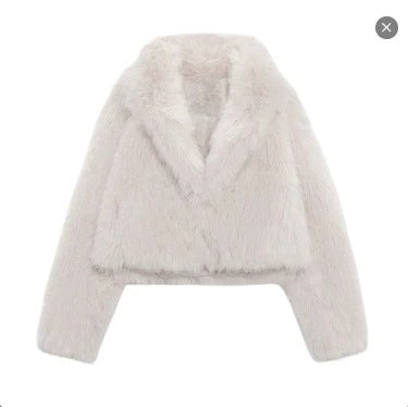 fox fur imitation fur cropped jacket