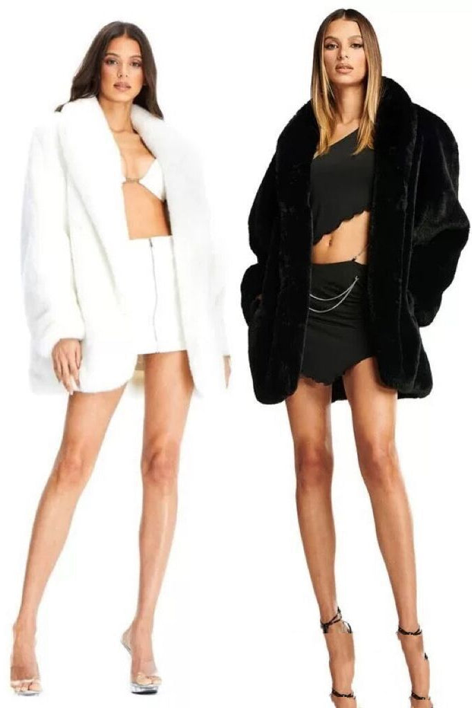 hot girl imitation fur mid-length coat
