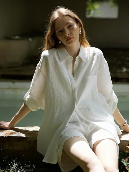Summer/Lazy Style Linen Oversized Shirt