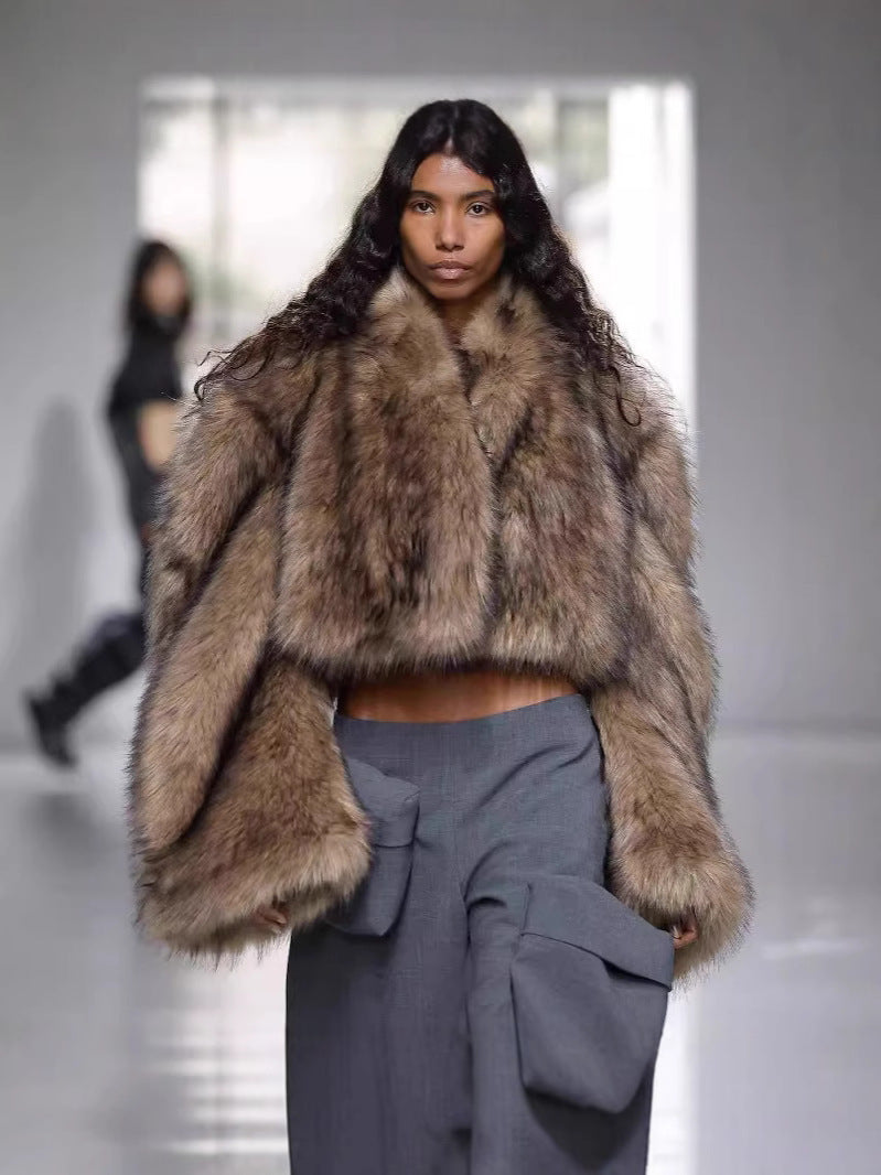 Faux Fur Jacket Cropped