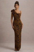 Leopard print halter bodycon skirt