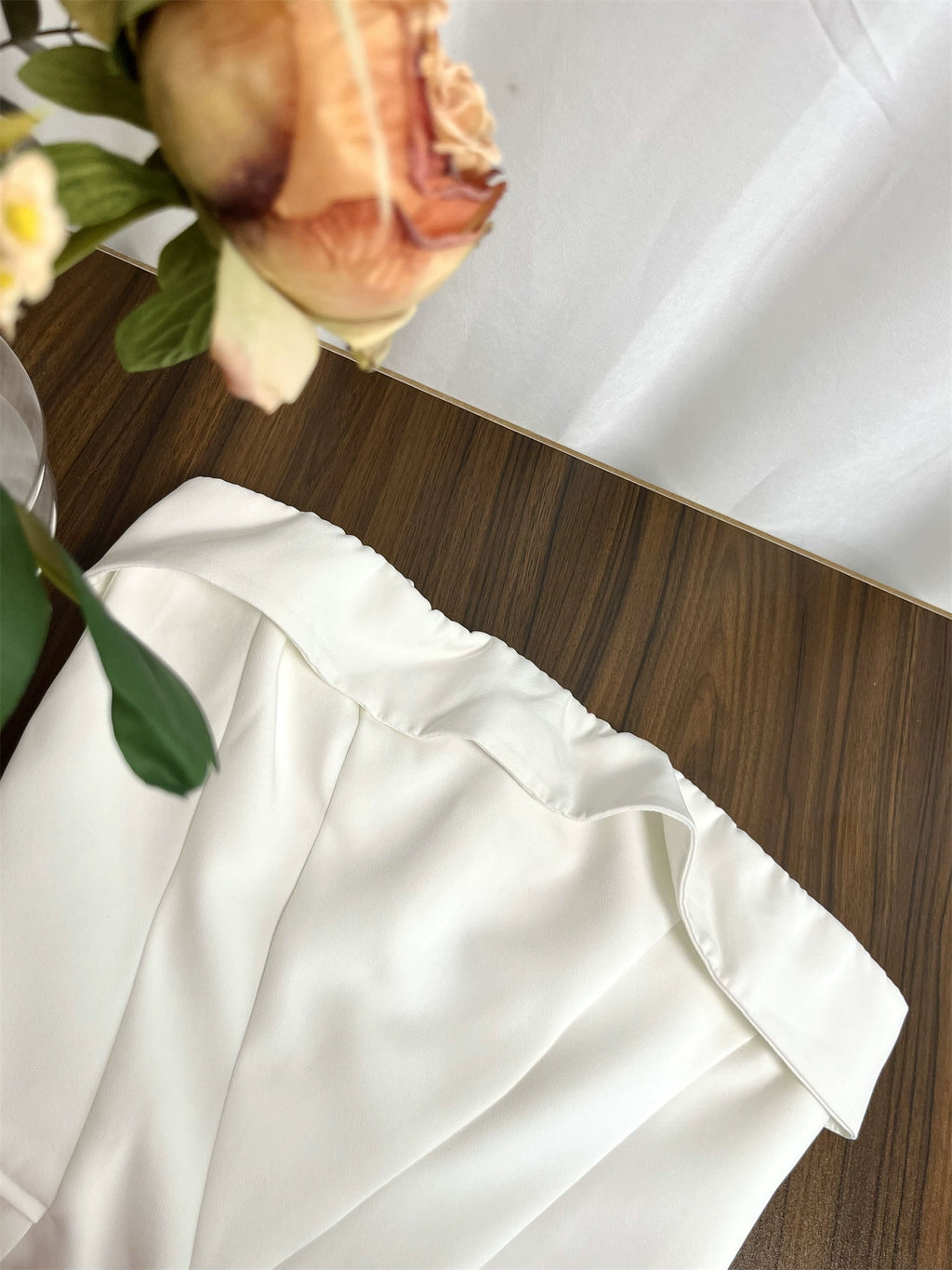 white bandeau pocket mini dress