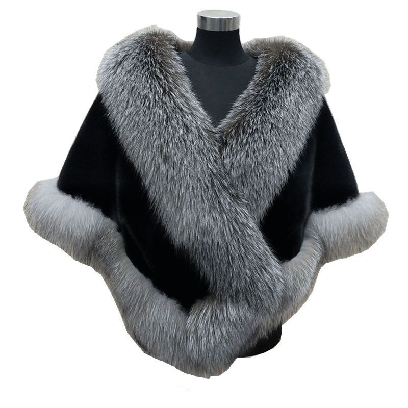 shawl jacket fox fur collar