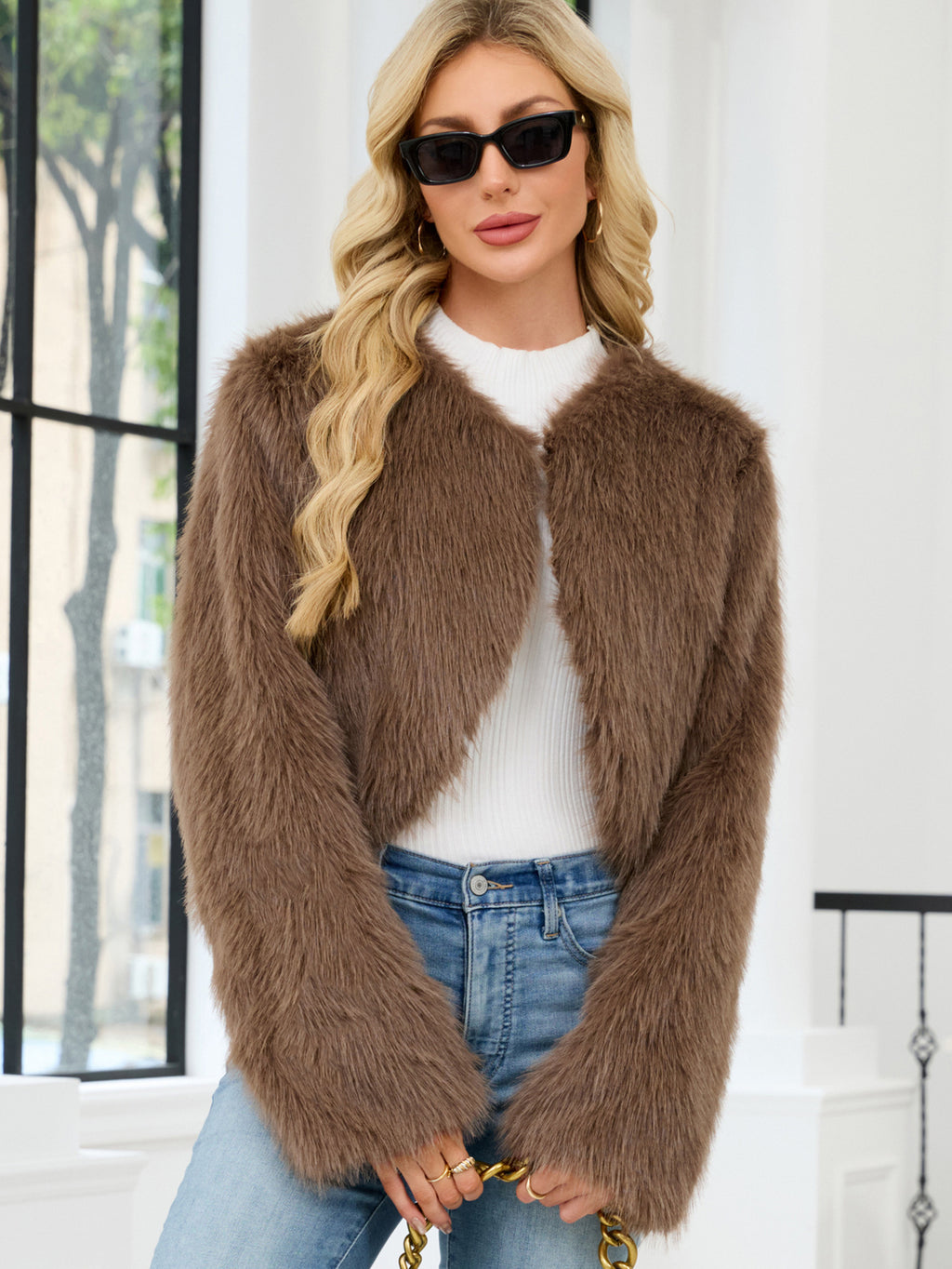 victoria Imitation Fur Top Short Jacket