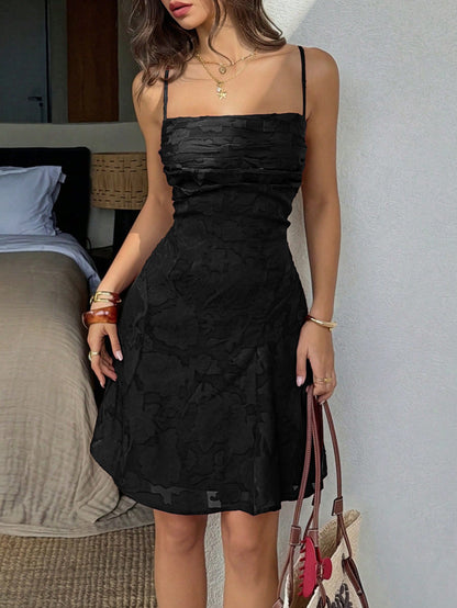 zara black slip mini dress