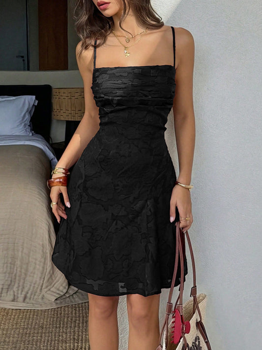 zara black slip mini dress