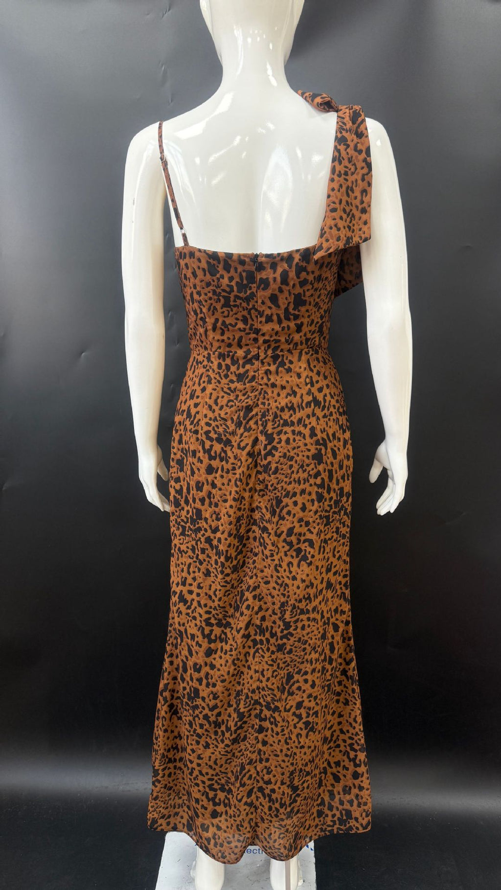 Leopard print slip maxi dress
