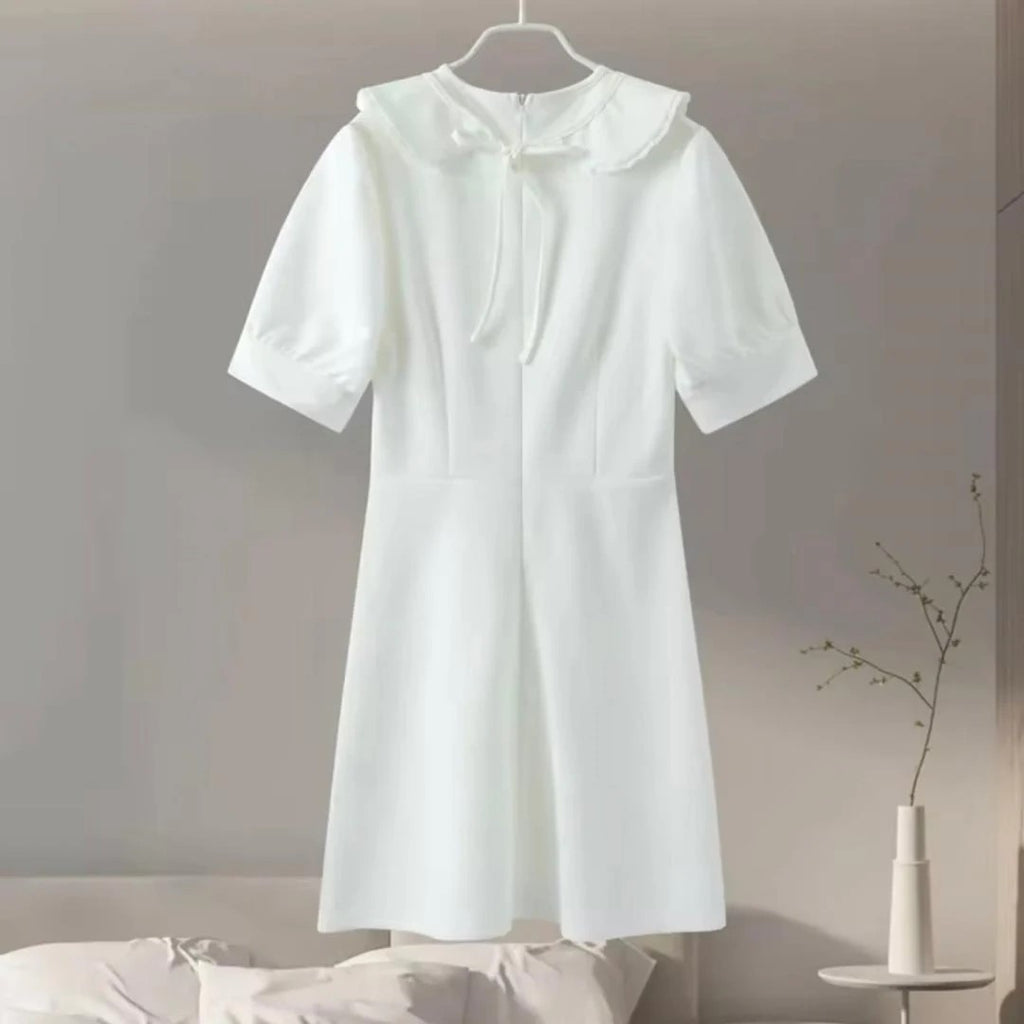 jamie white short-sleeved mini dress