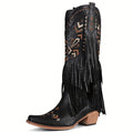 Fringe Stitch Design Cowgirl Boots