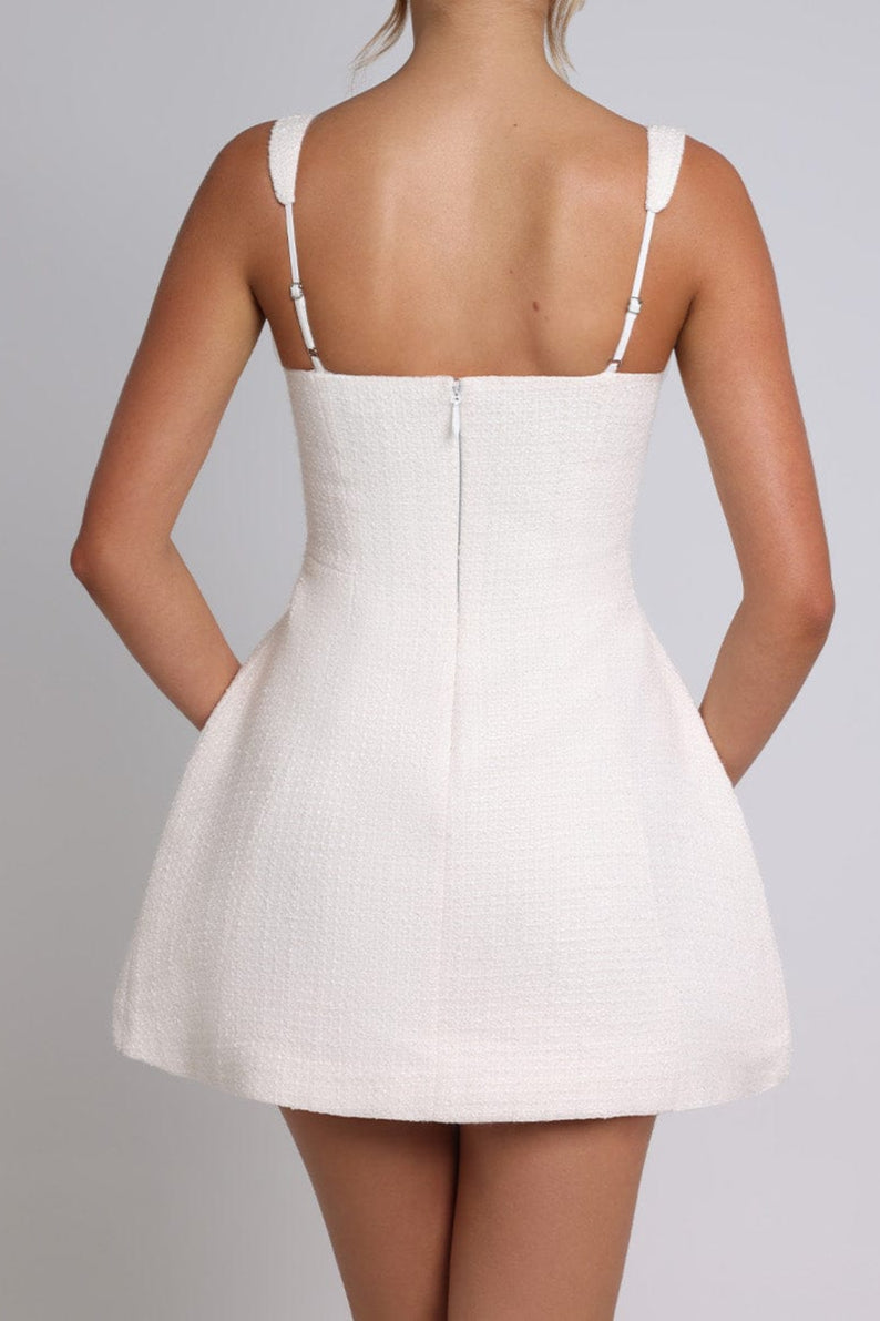 Bessie Ivory Mini Dress - Romantic Lace Party Dress
