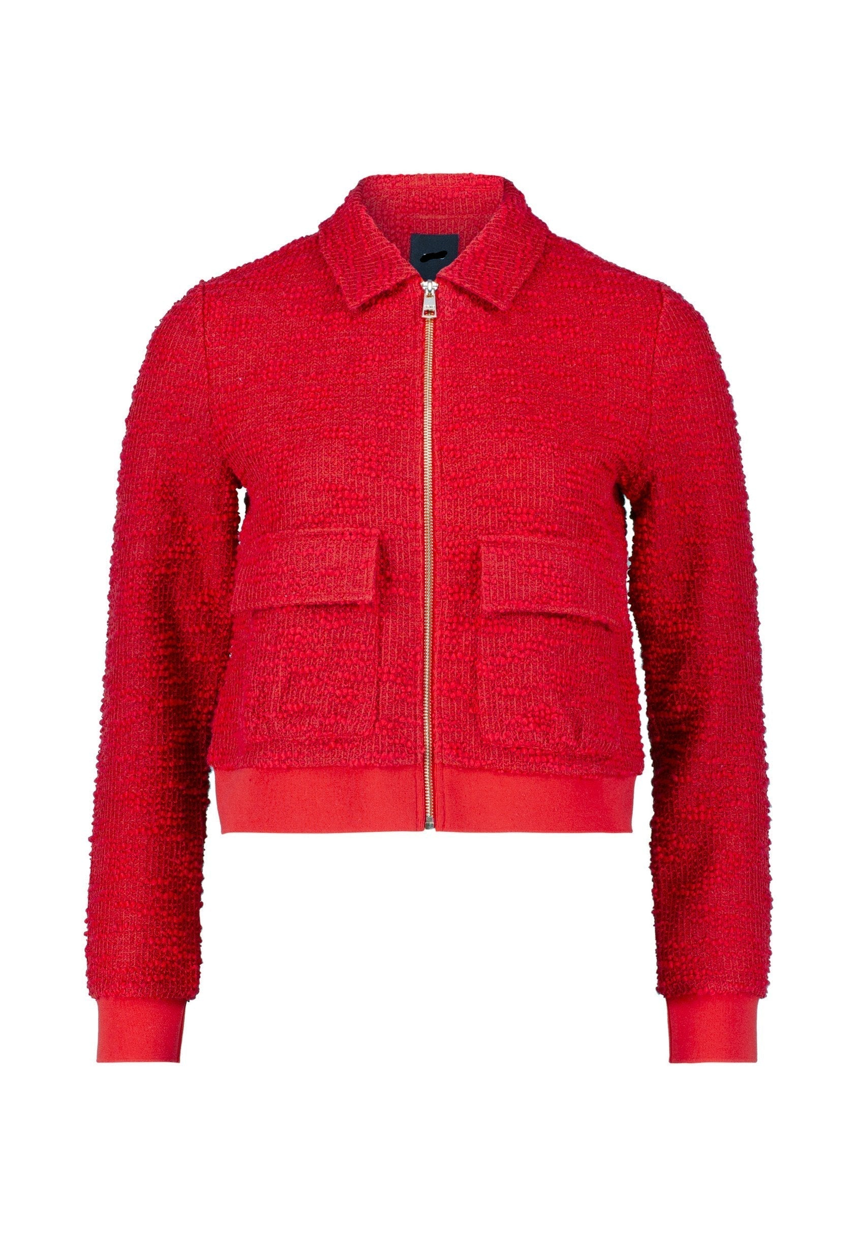 Plain jacket skirt set in red