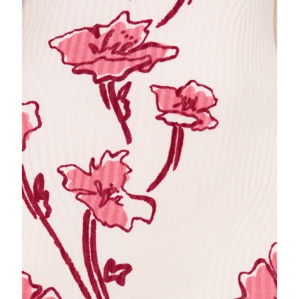 odette stretch knit maxi dress in ecru multi