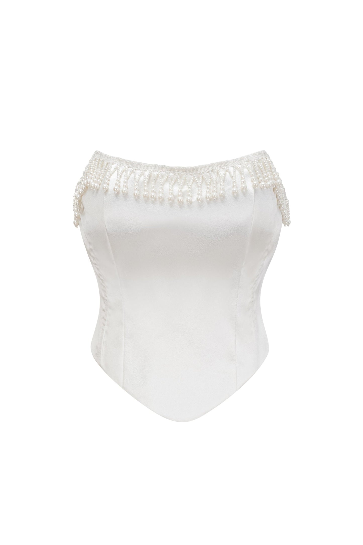 Nalini faux-pearl off-shoulder top