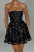 Katrina Mini Dress - Black Sparkle