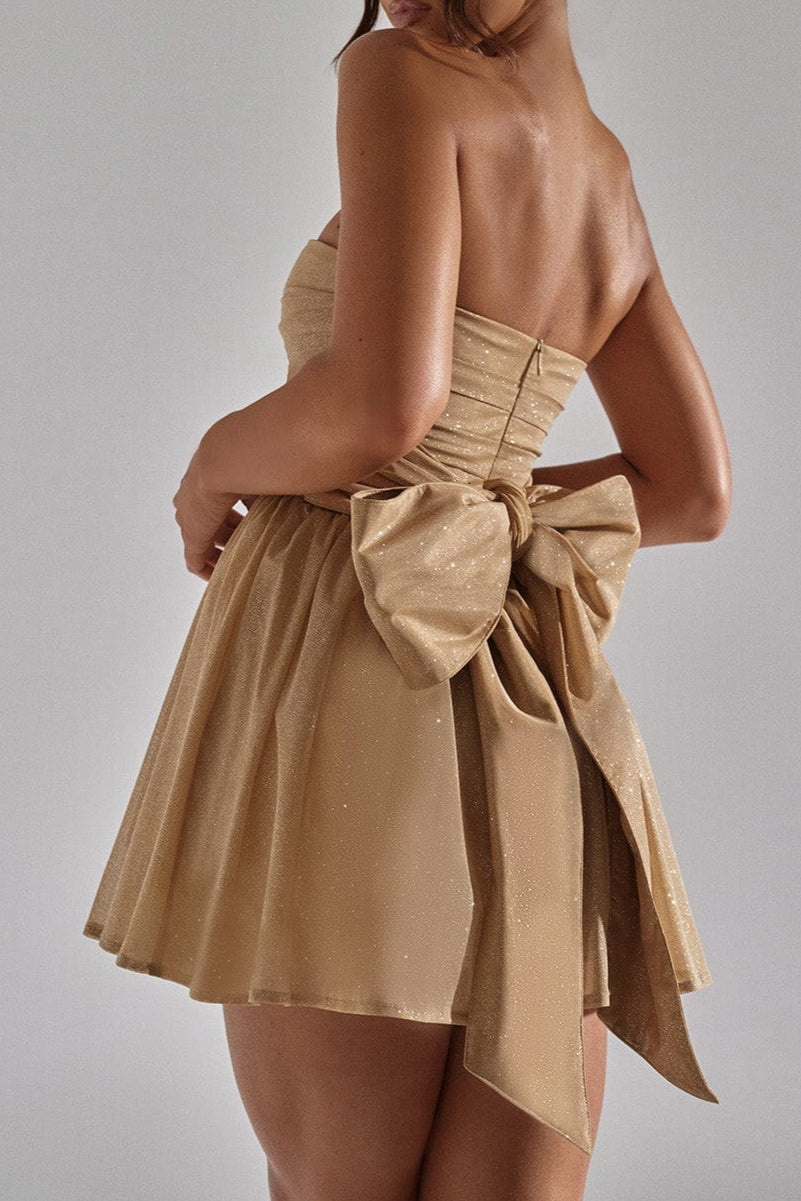Katrina Mini Dress - Gold Sparkle