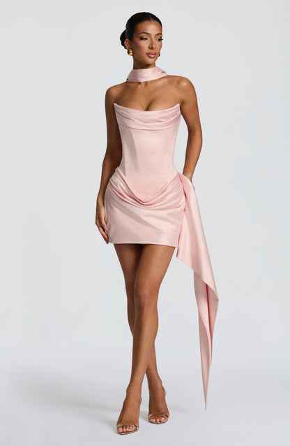 Marla Black Mini Dress - Plunge Bardot Cocktail Party Dress