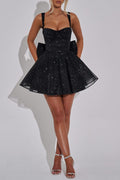jacqueline Mini Dress - Black Sparkle