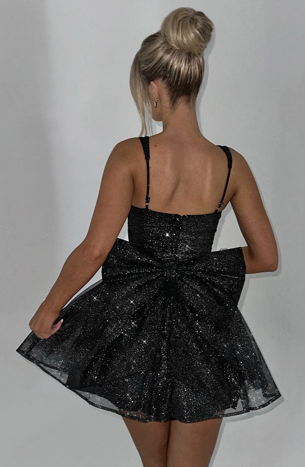 jacqueline Mini Dress - Black Sparkle