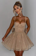 jacqueline Mini Dress - Gold Sparkle
