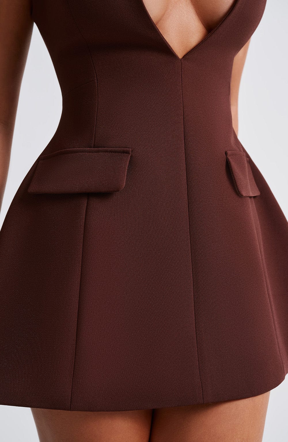 Suri Brown Mini Dress - Elegant Satin Party Dress